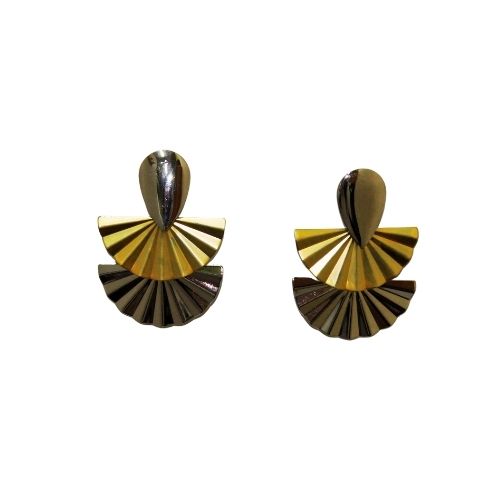 Orecchini Donna Pendenti Oro con Design a Ventaglio