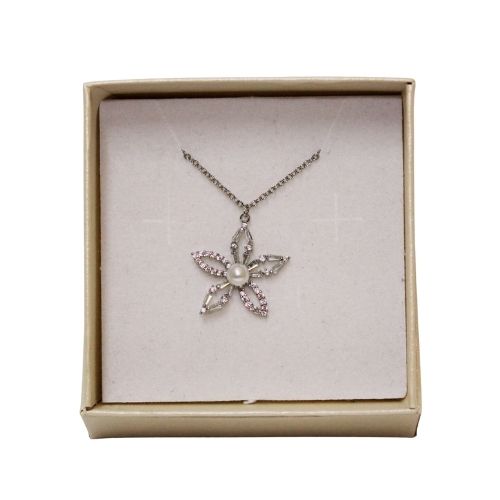 Collana Donna con Ciondolo a Fiore e Perla