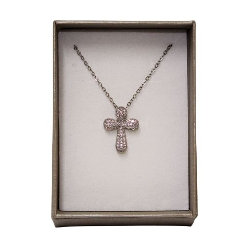 Collana Donna con Ciondolo a Croce e Brillanti