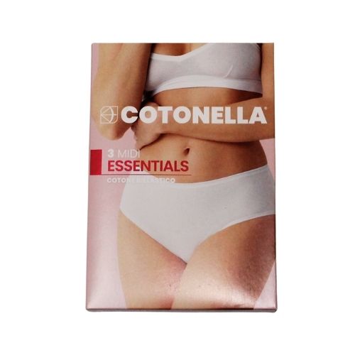 Slip donna midi in cotone bielastico – Cotonella Essentials (Confezione 3 pezzi)