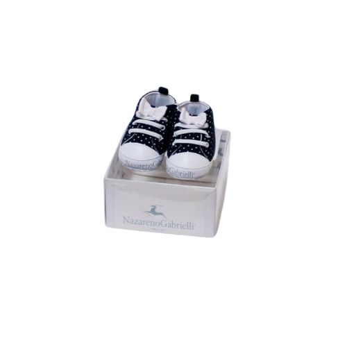 Scarpine Neonata in Stile Sneakers Blu a Pois – Nazareno Gabrielli