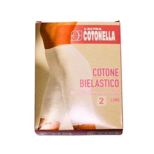 Slip Donna Cotonella in Cotone Bielastico – Dettagli in Pizzo – Con gambetta – 2 pezzi