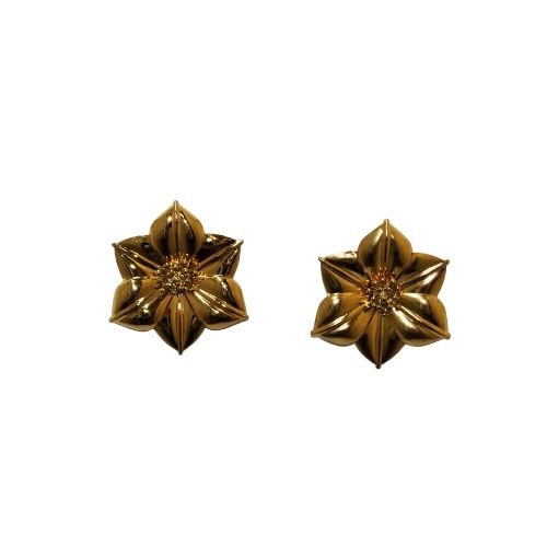 Orecchini Donna a Fiore Oro con Dettaglio Centrale