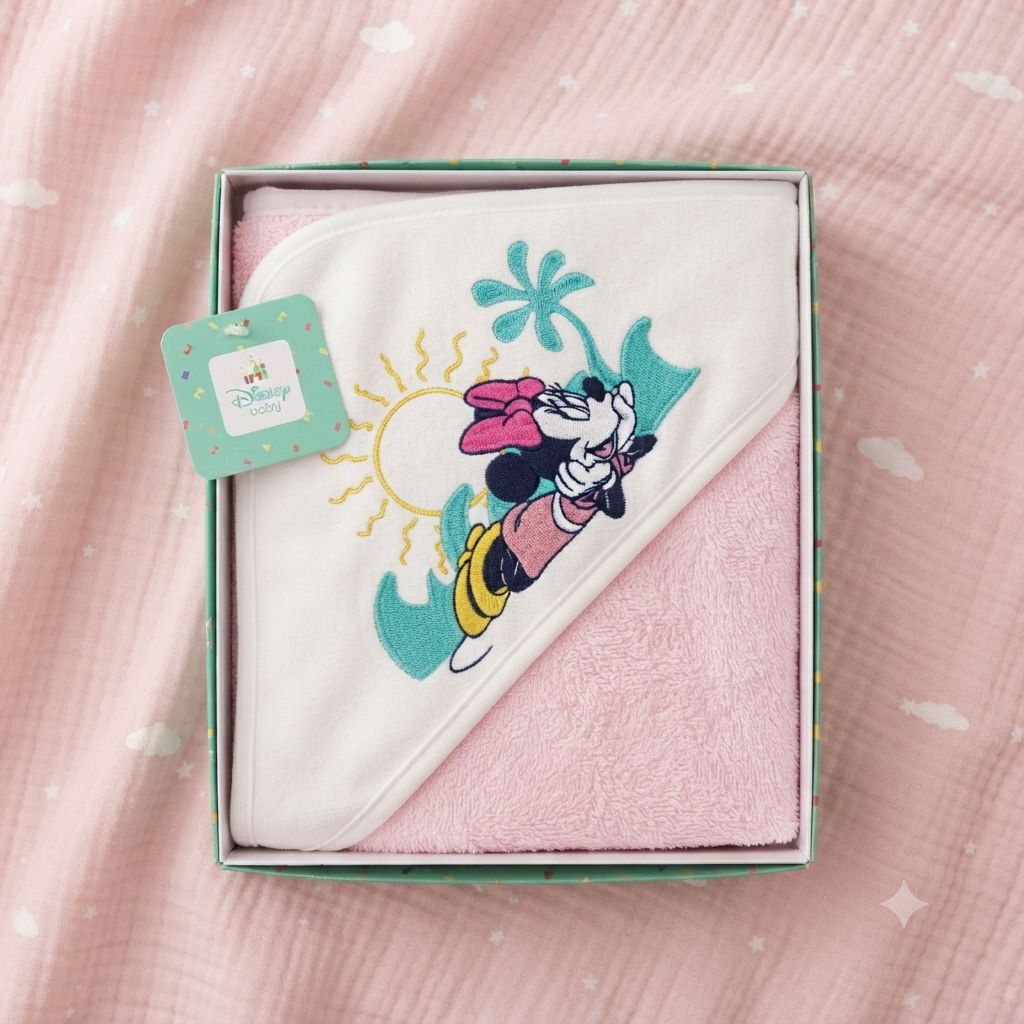 Accappatoio Neonato in Spugna con Cappuccio – Fantasia Disney Minnie