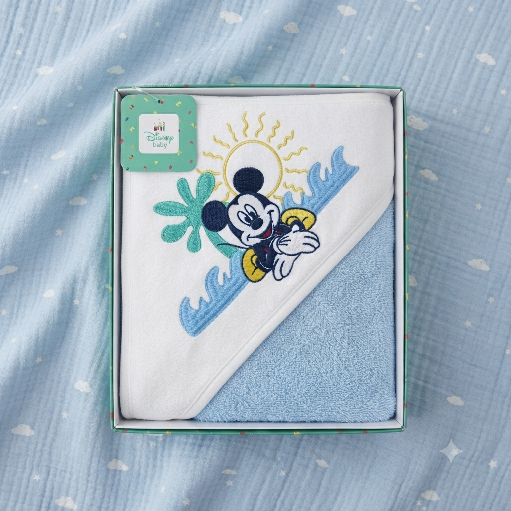 Accappatoio Neonato in Spugna con Cappuccio – Fantasia Disney Mickey