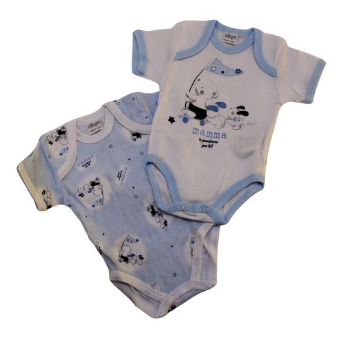 Set 2 Body Neonato a Manica Corta in Cotone – Ellepi’