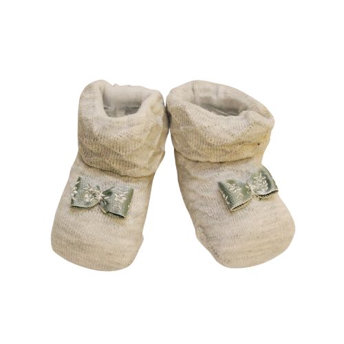 Scarpine Neonato in Filo con Fiocchetto Decorativo