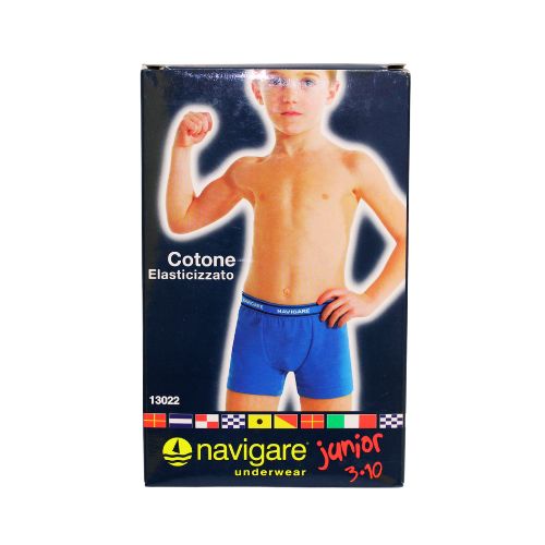 Boxer bambino NAVIGARE Junior in cotone elasticizzato – Blu