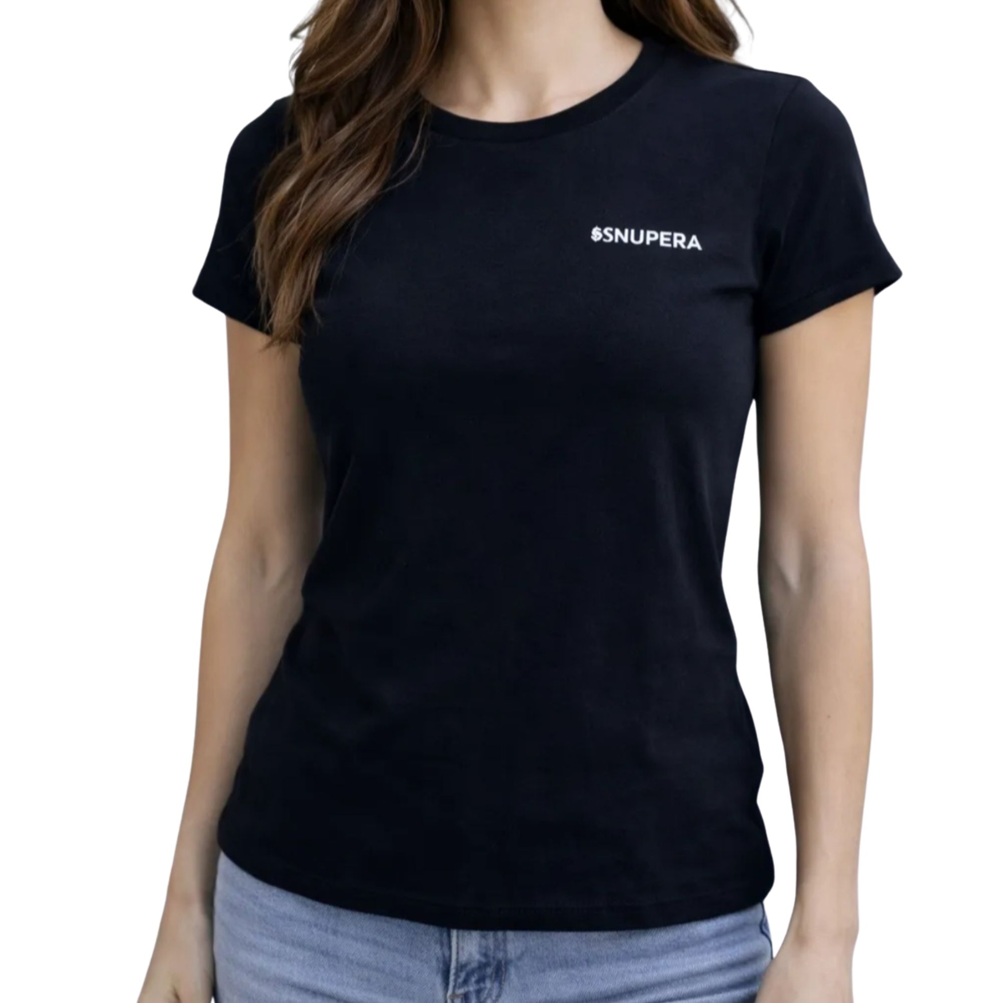 T-Shirt Nera da Donna Girocollo con Logo | Vestibilità Regolare-SUPERGA