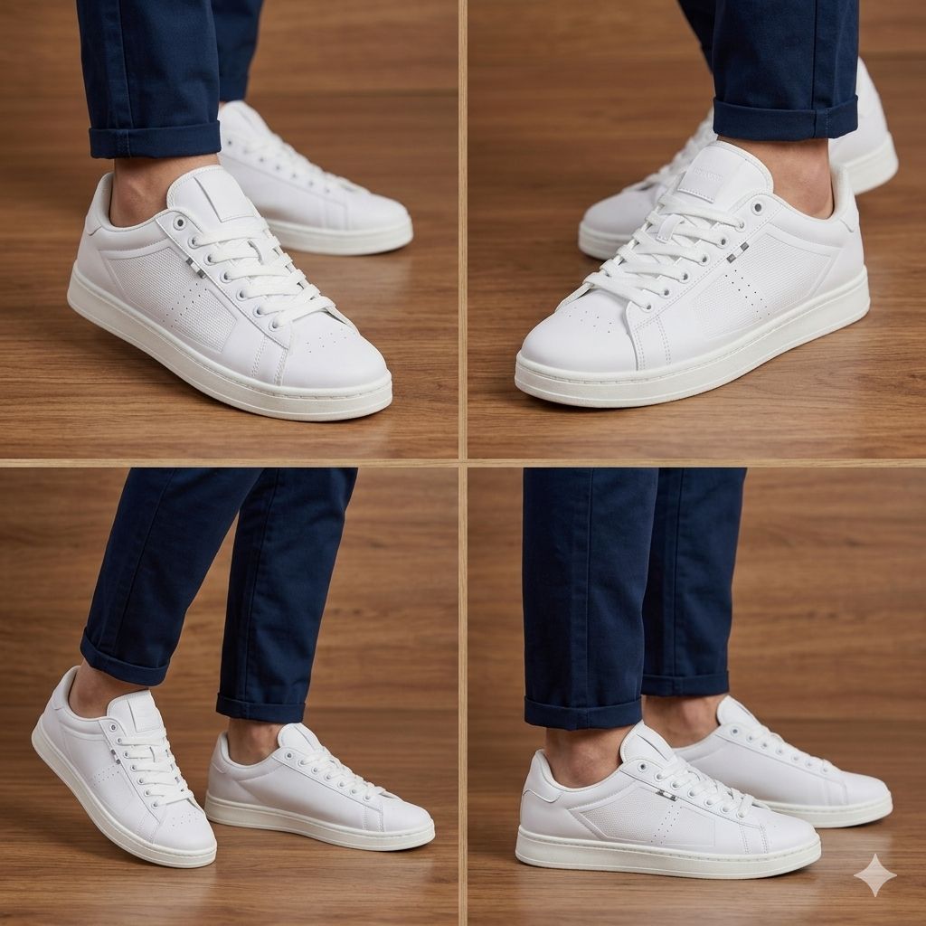 Sneaker Uomo Minimal Total White – Stile Urban ed Elegante