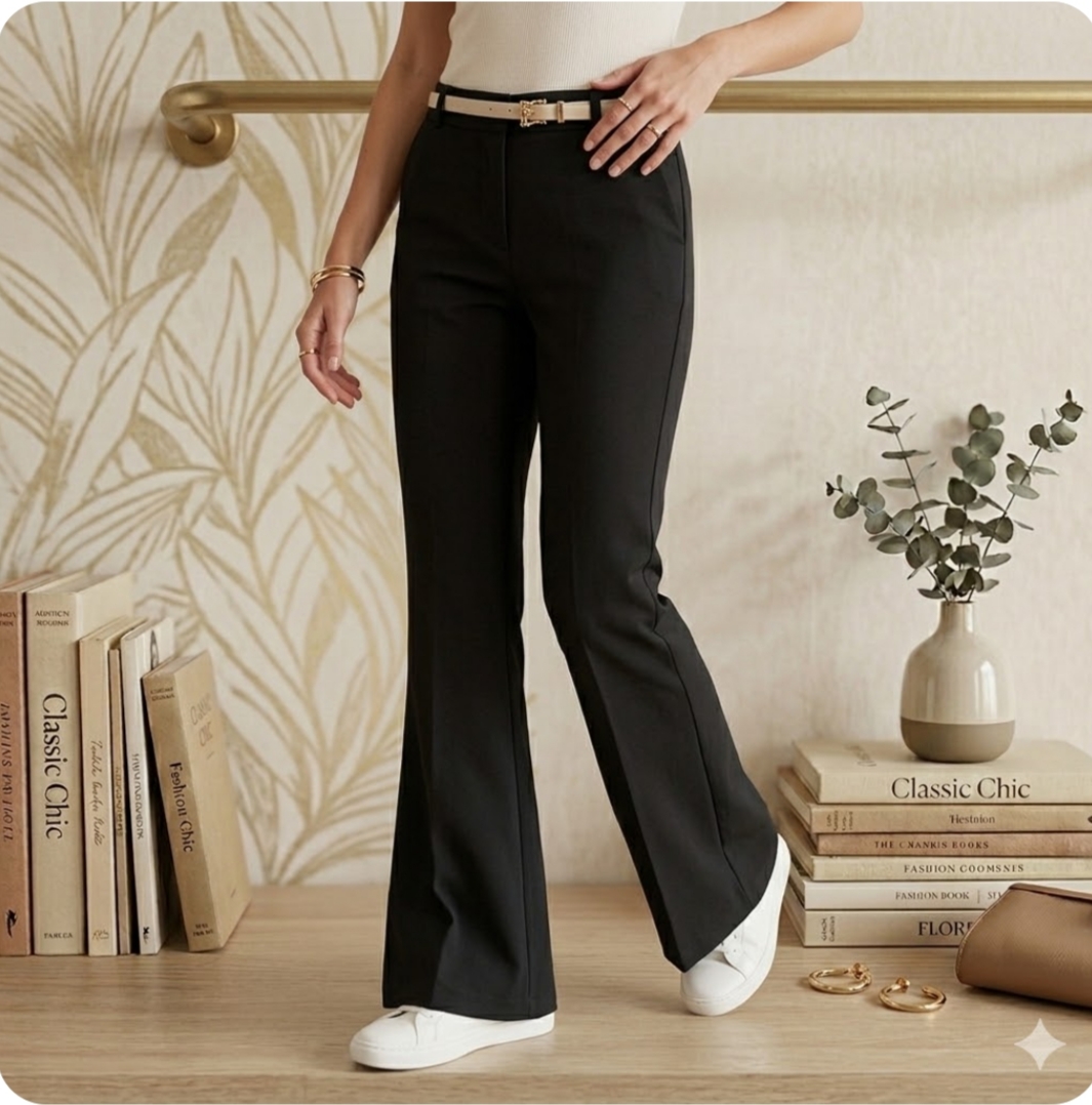 Pantaloni a Zampa Neri Eleganti – Il Classico Passe-partout da Donna