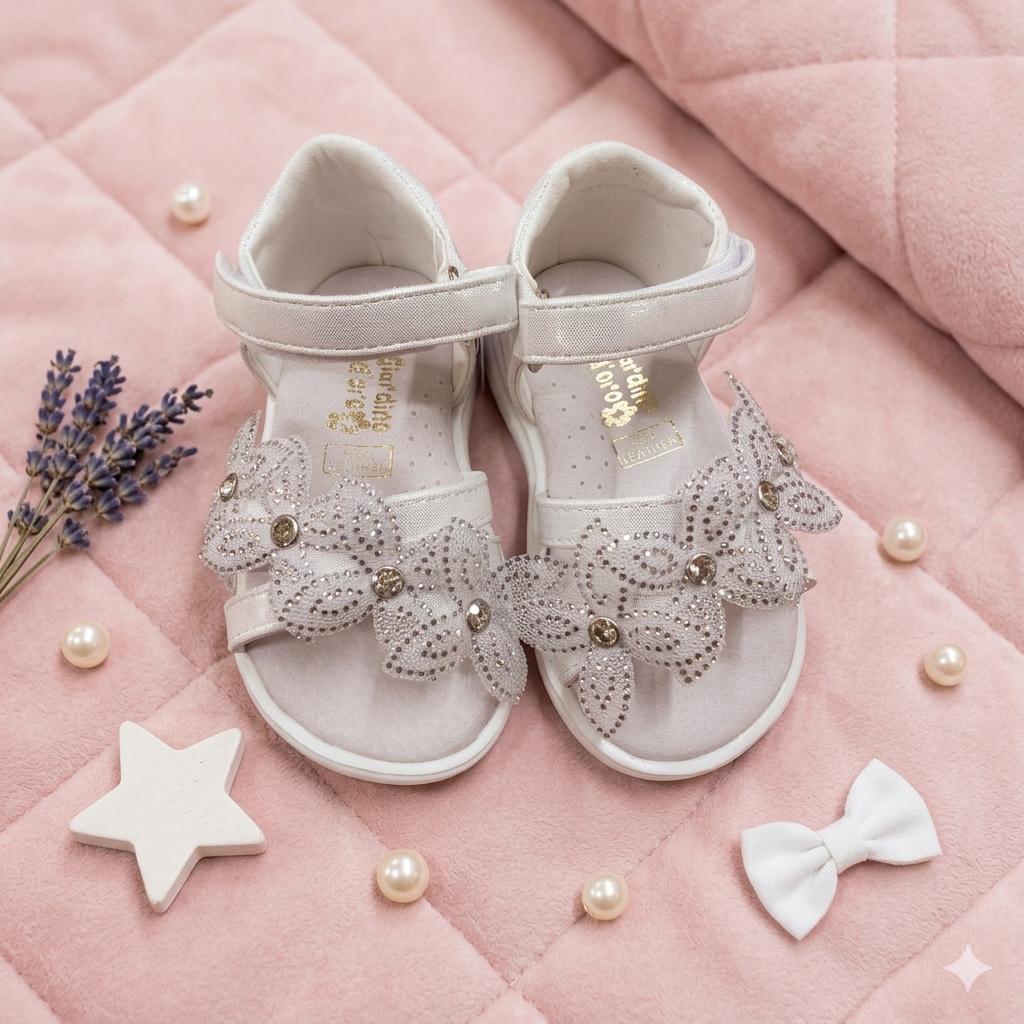  Sandali da Bambina Argento Eleganti – Scarpine d’Oro (Scarpine Primi Passi Cerimonia)