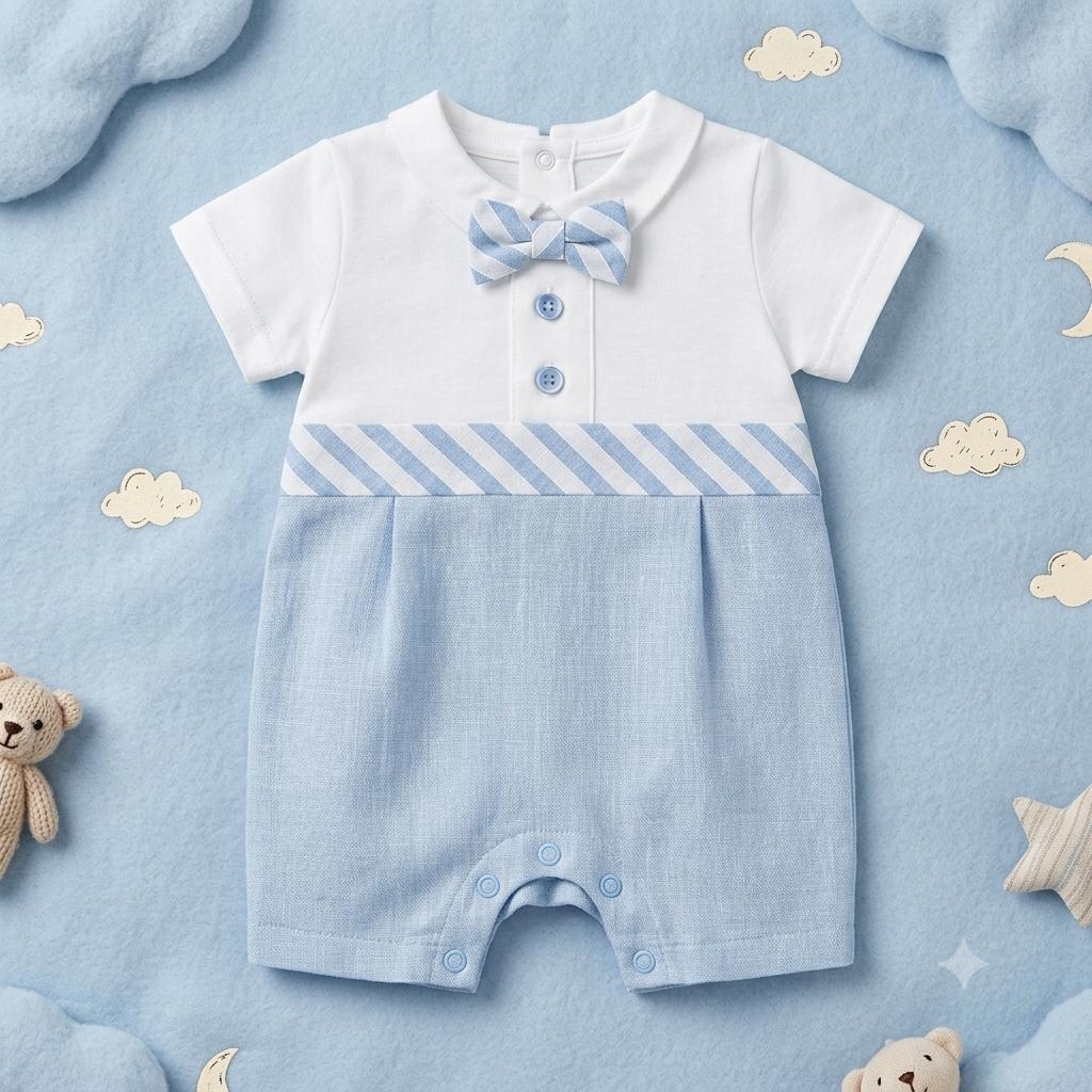 : Pagliaccetto Neonato Elegante con Papillon