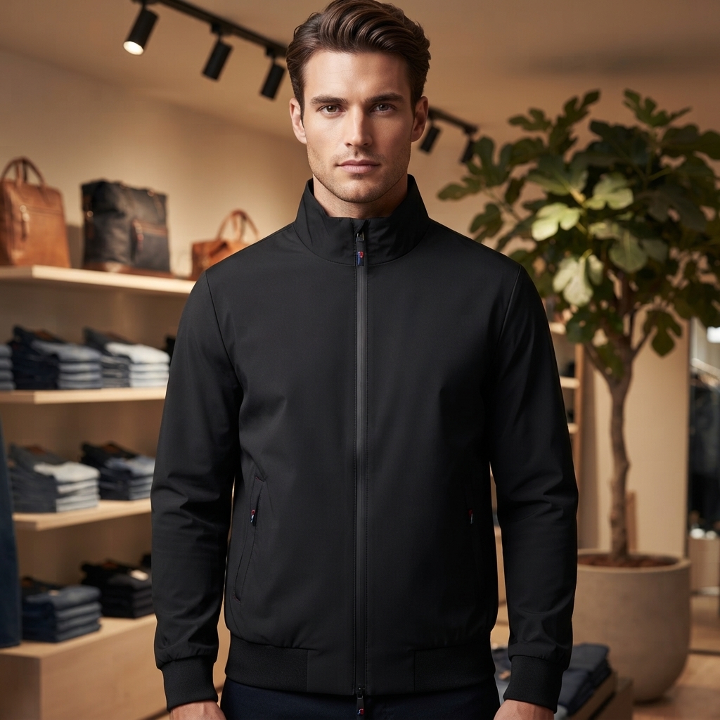 Giacca Bomber Uomo Softshell Nero – Eleganza Casual e Protezione