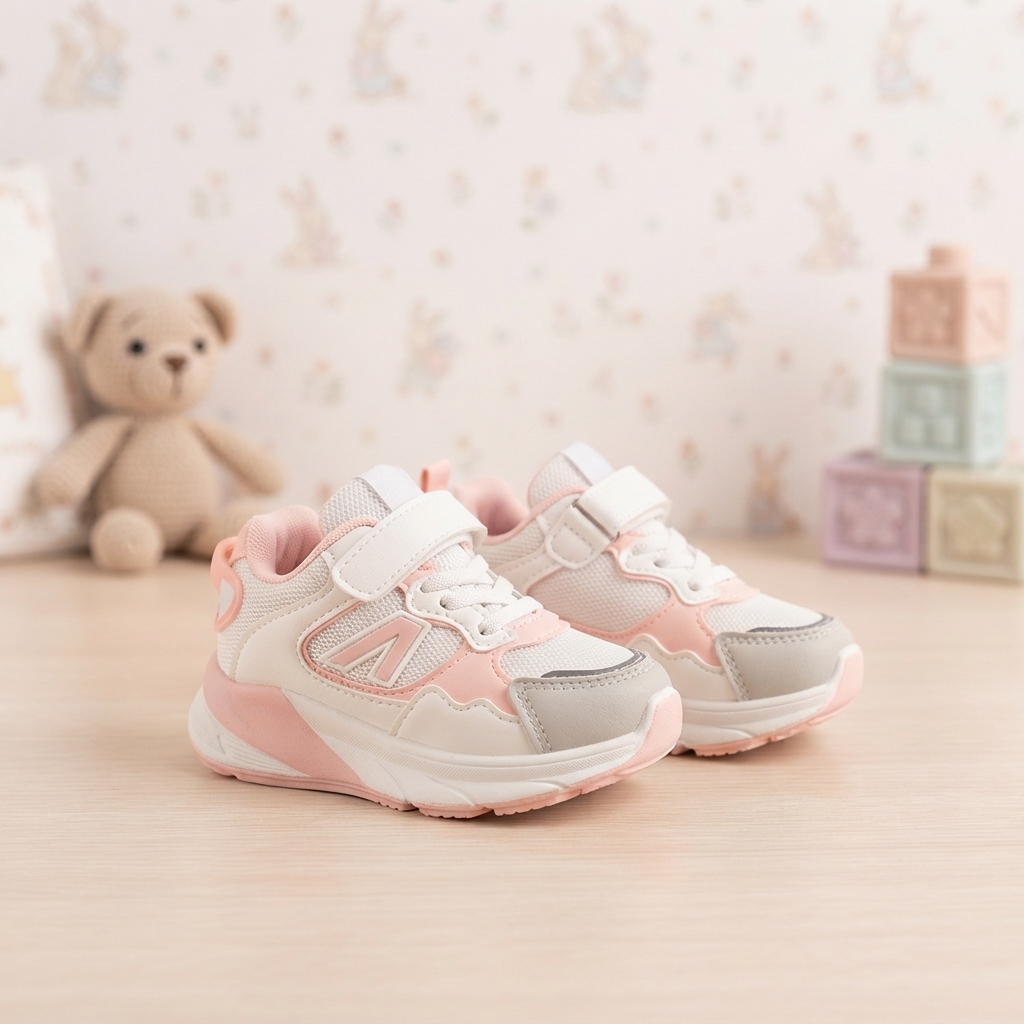 Sneakers Bambina Rosa e Bianche con Strappo | Scarpe Sportive Comode e Leggere