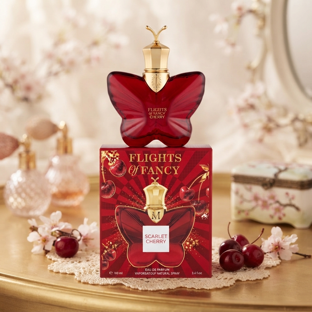 Profumo Donna FLIGHTS OF FANCY Scarlet Cherry Eau de Parfum 100 ml – Flacone Farfalla Rossa