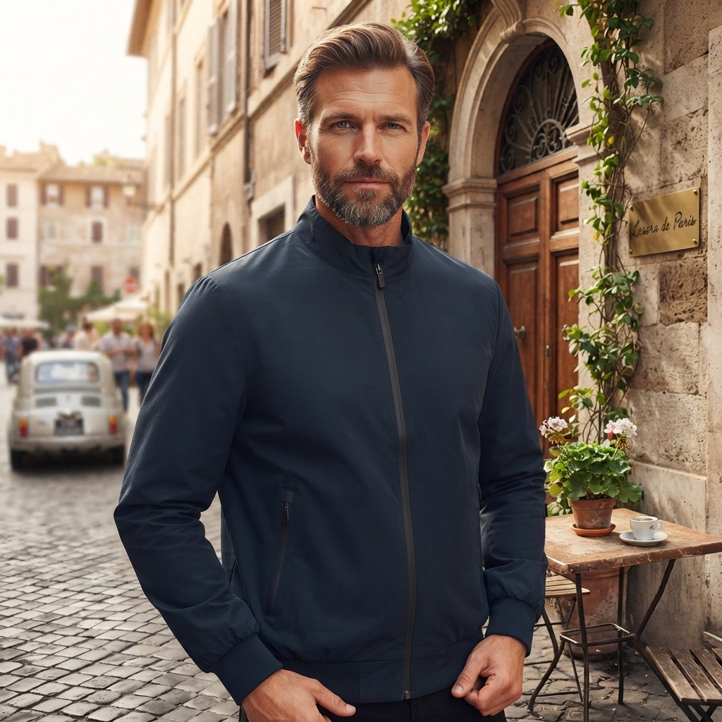 Giacca Bomber Uomo Softshell Blu Notte – Eleganza Urban e Protezione